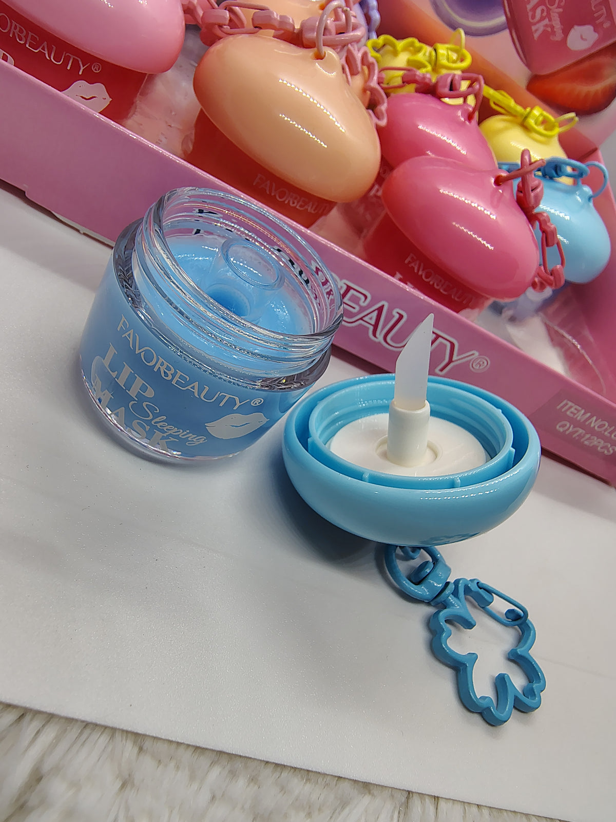 Mascarilla para labios con llavero de flor 💋✨🌸