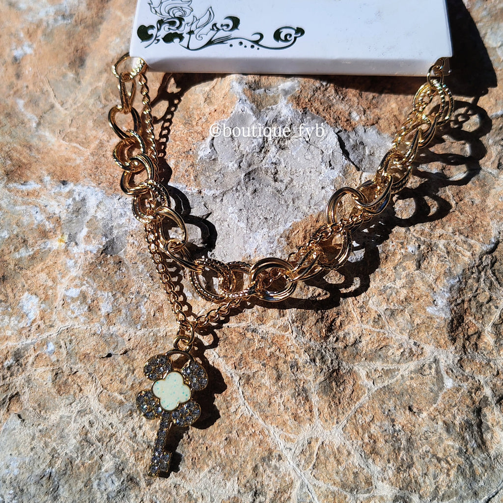 Pulsera de cadena doble con dije💕