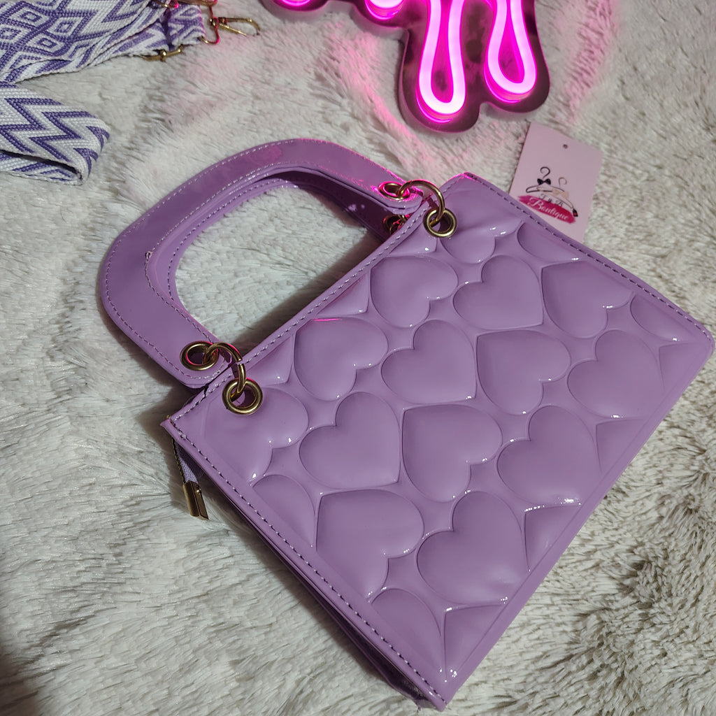 Bolsos | Crossbody lila de corazones ✨💟