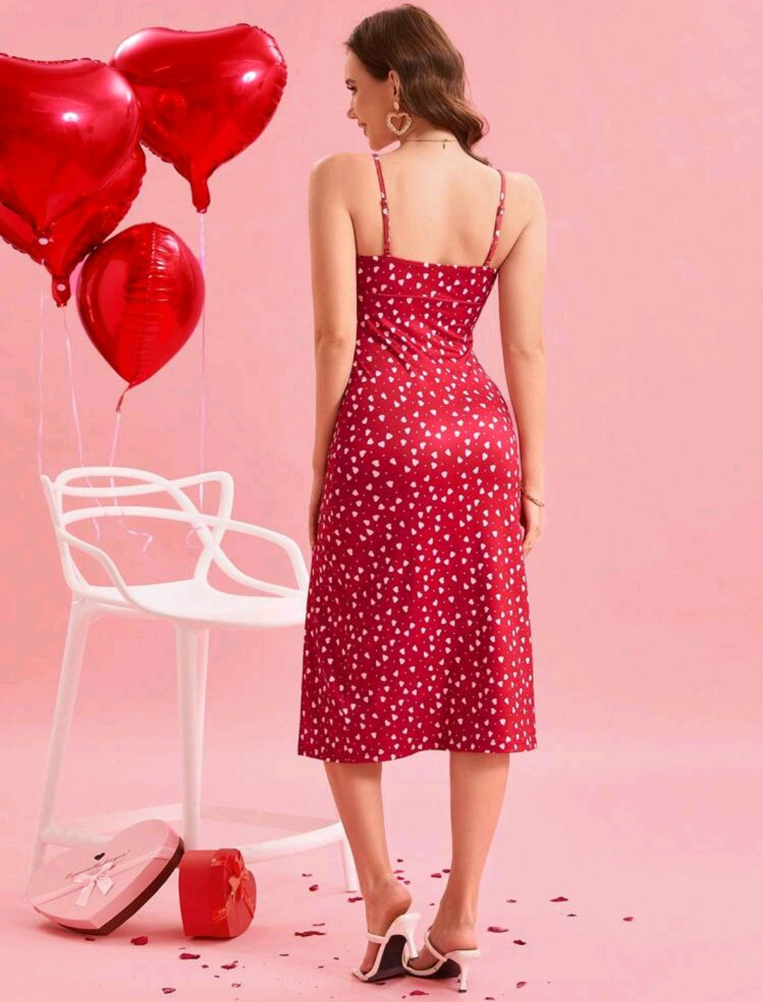 ❤️Vestido Rojo Casual con abertura ❤️