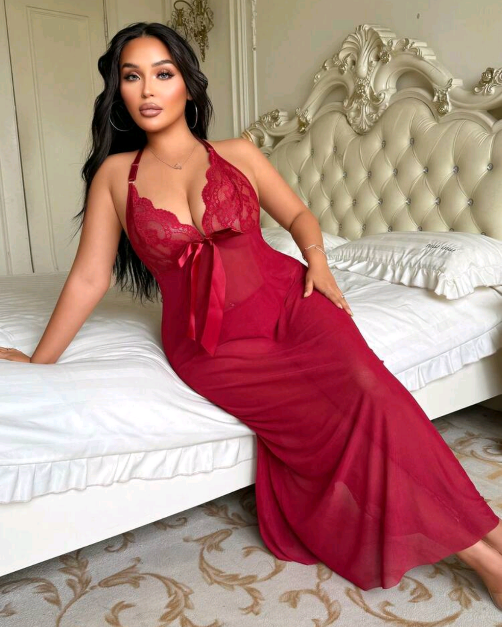 Lencería Curvy | Maxi Vestido con escote halter💋🔥