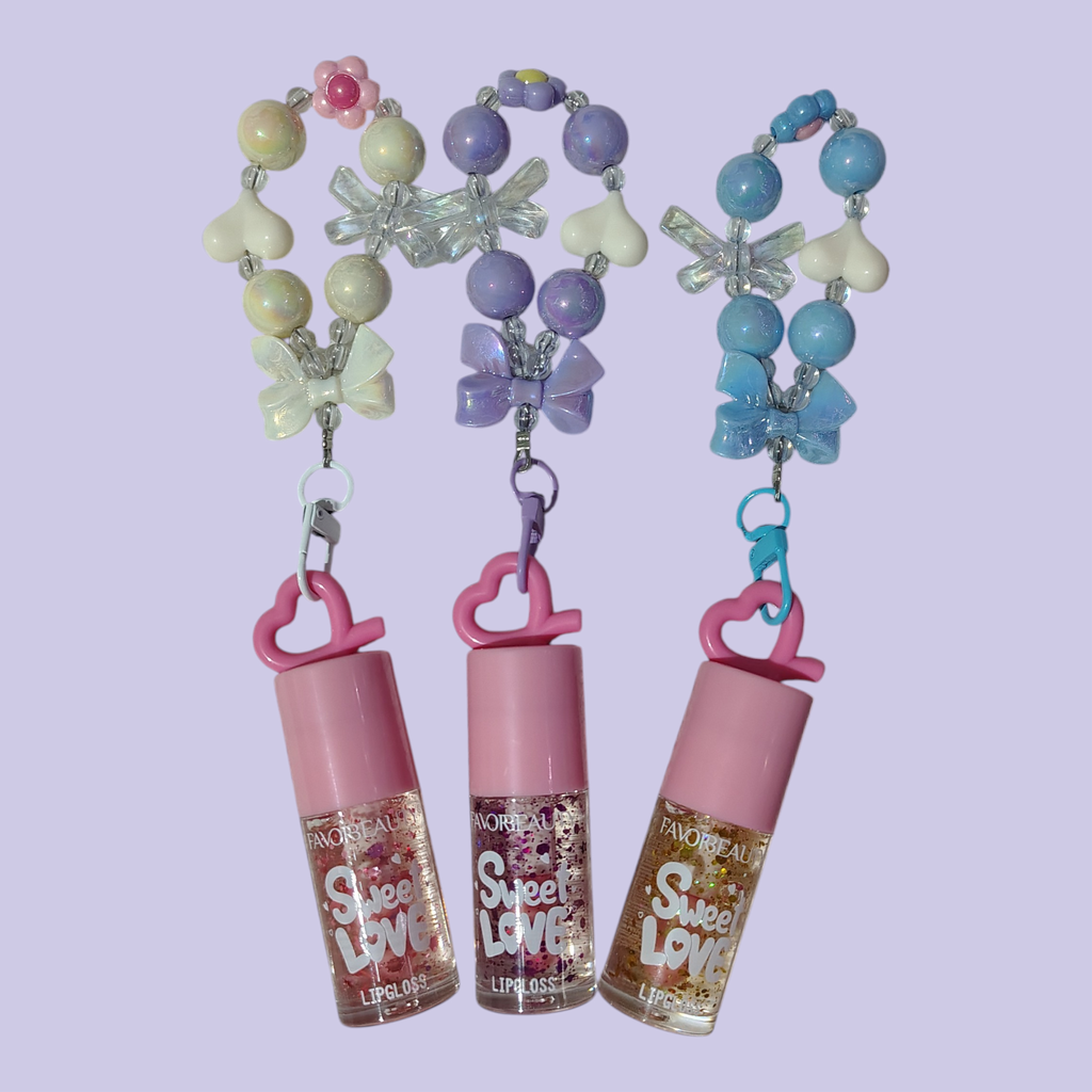 💗Lip Gloss Sweet Love de aplicador grueso con llavero kawaii💗