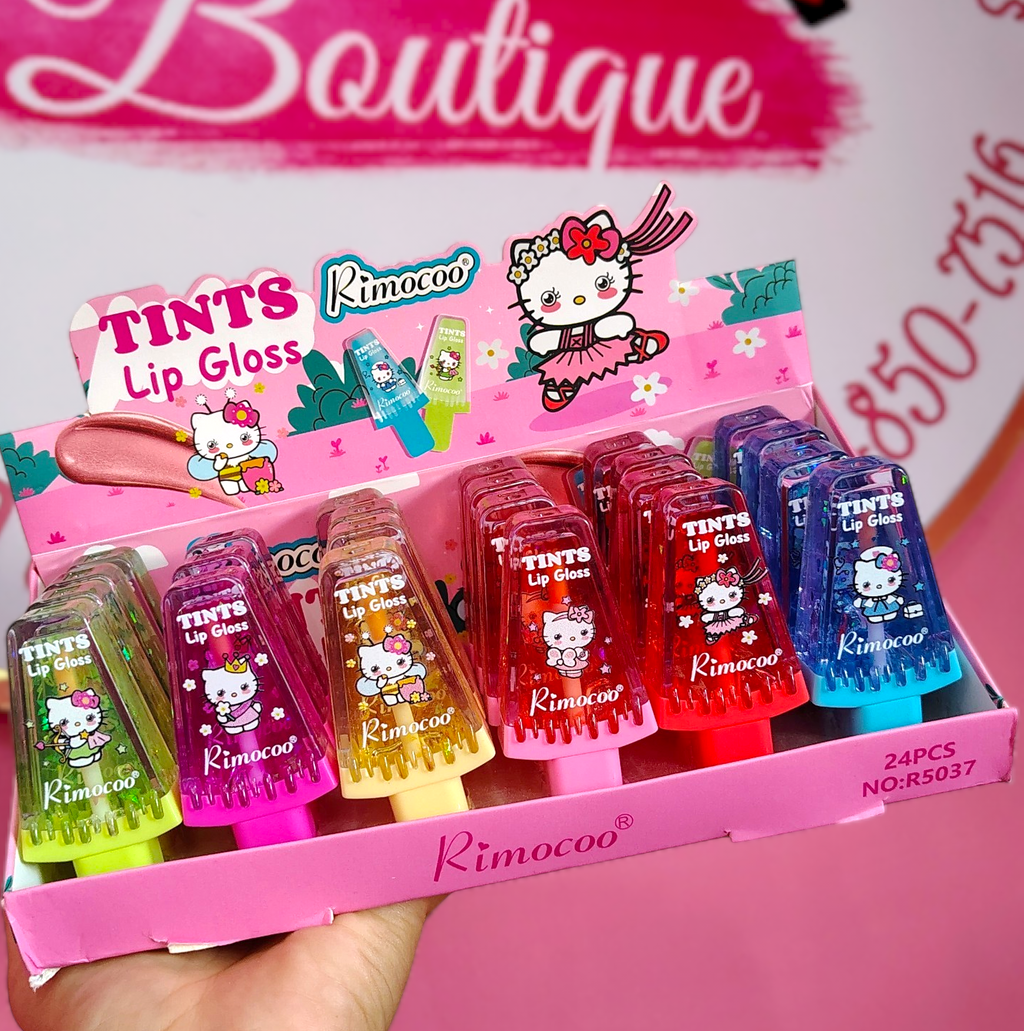 Lip Gloss paleta Hello Kitty con color😍✨