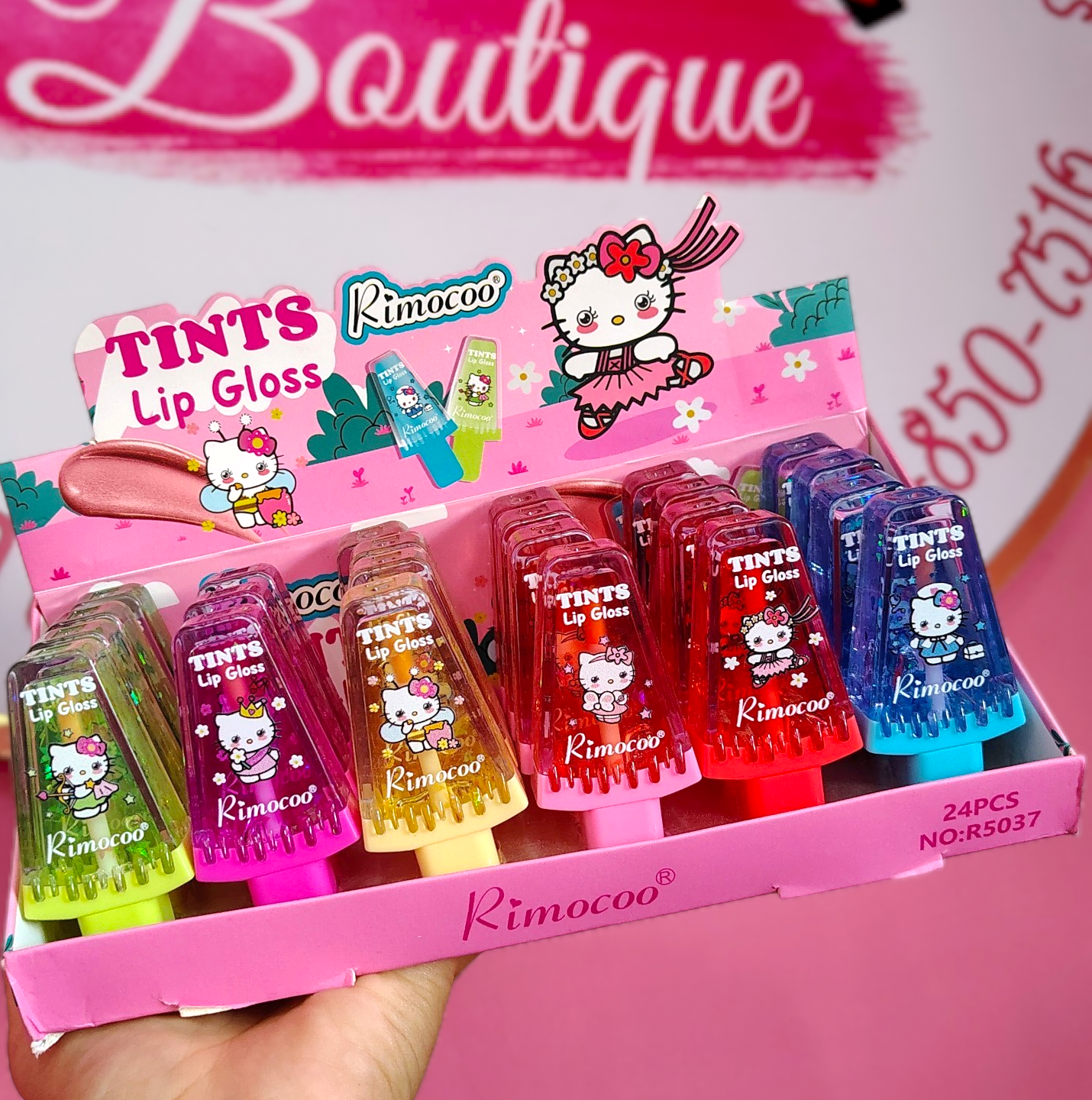 Lip Gloss paleta Hello Kitty con color😍✨