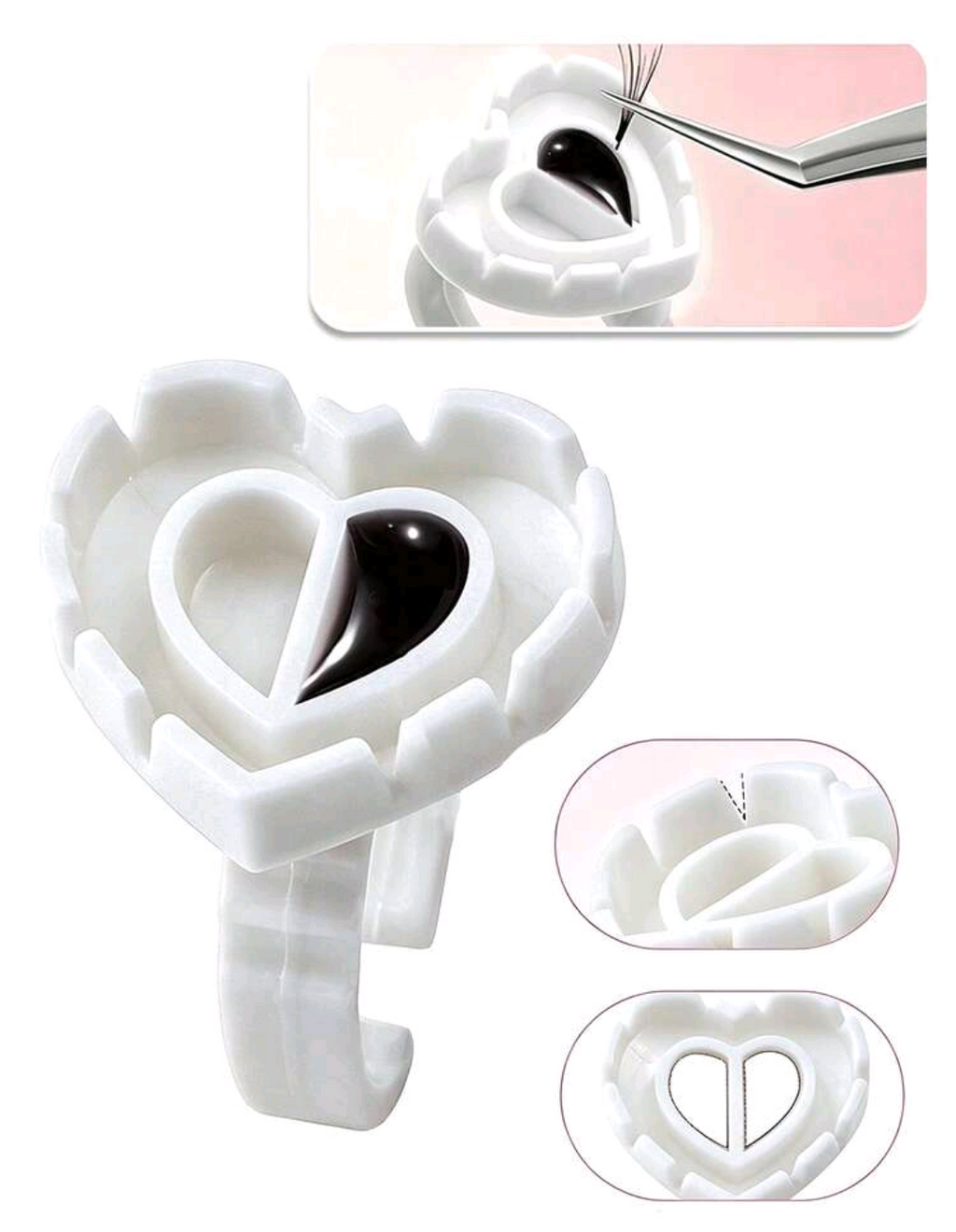 Paquete con 30 anillos para pegamento de pestañas ✨💍