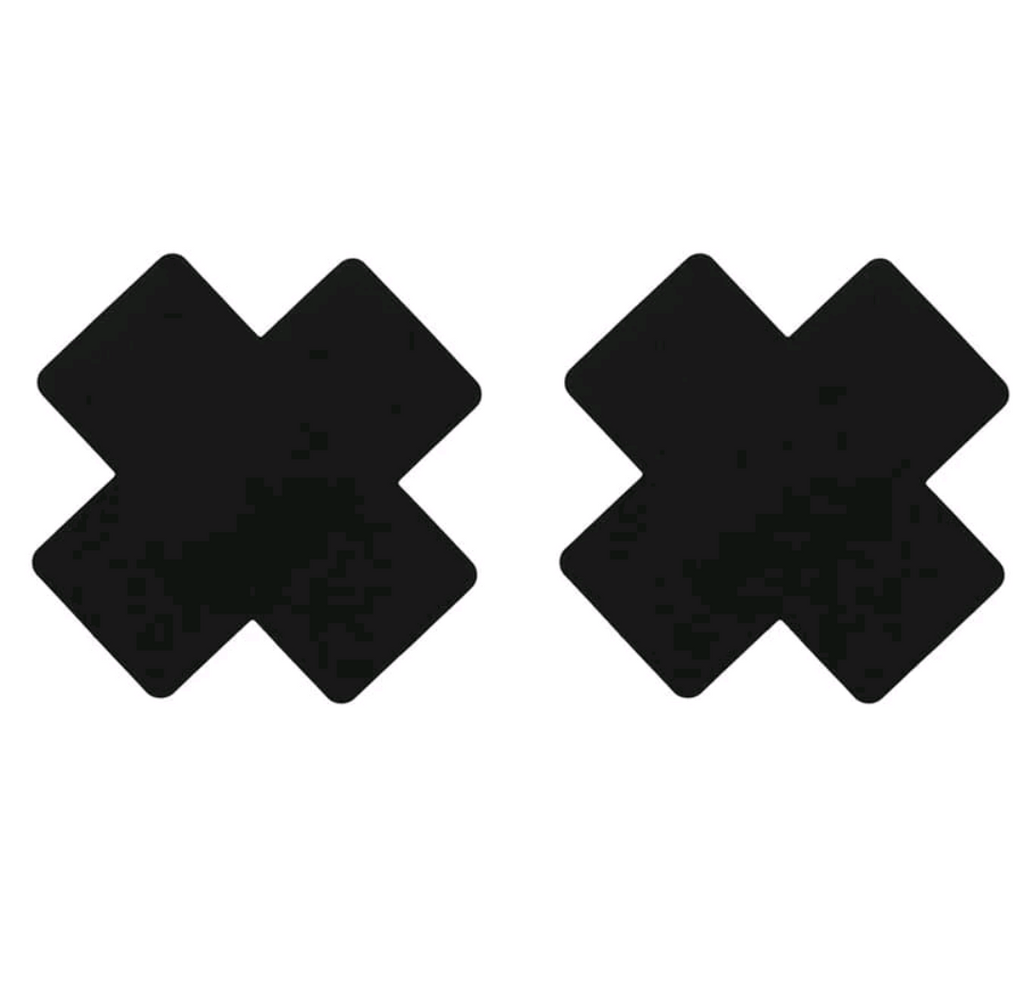 1 par de Cubrepezones en forma de cruz ❌