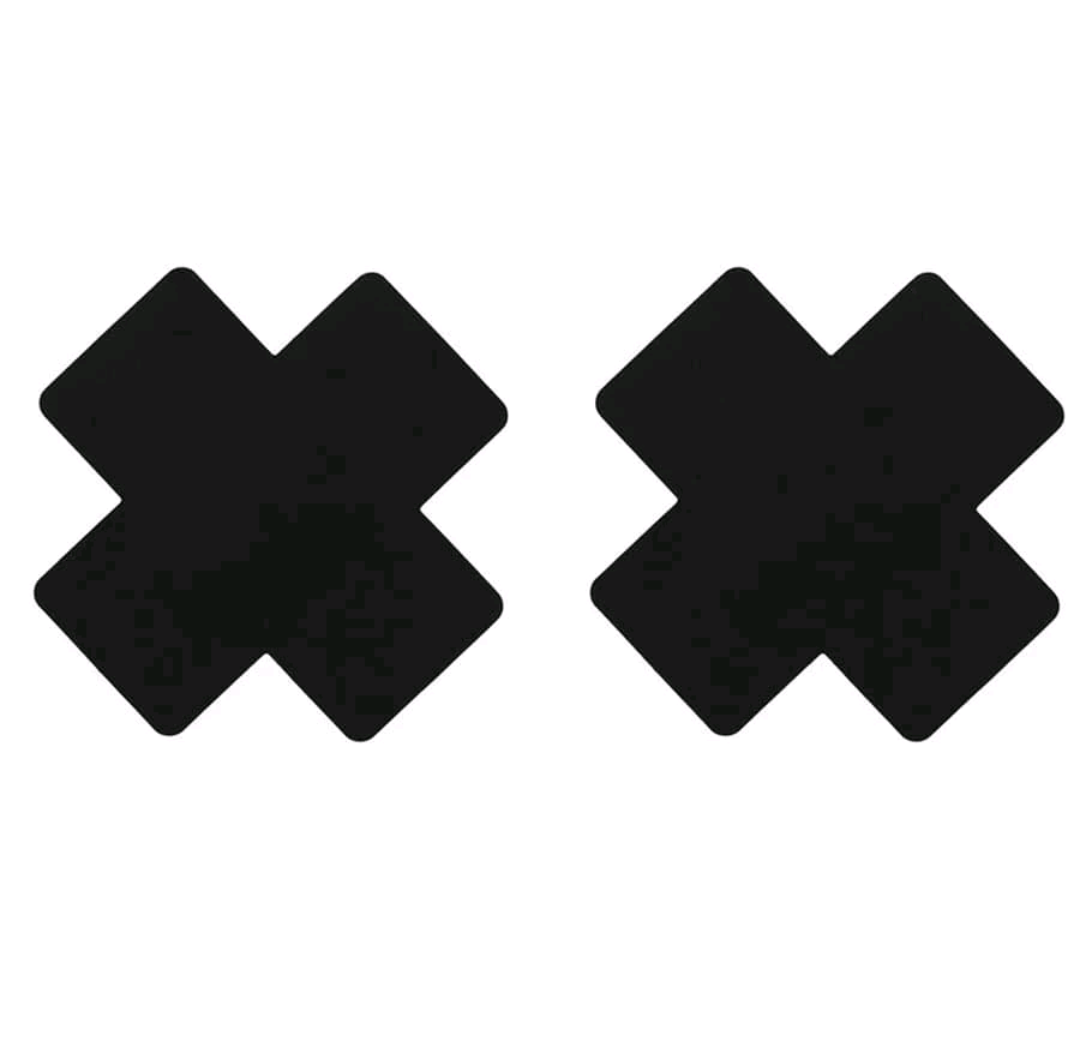 1 par de Cubrepezones en forma de cruz ❌