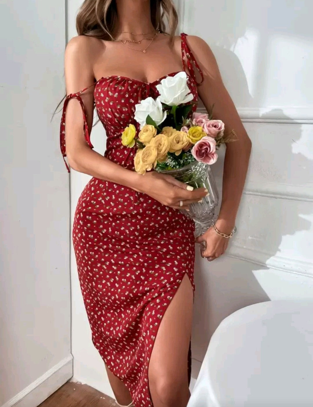 🌸Vestido floral de tirantes ajustables🌸