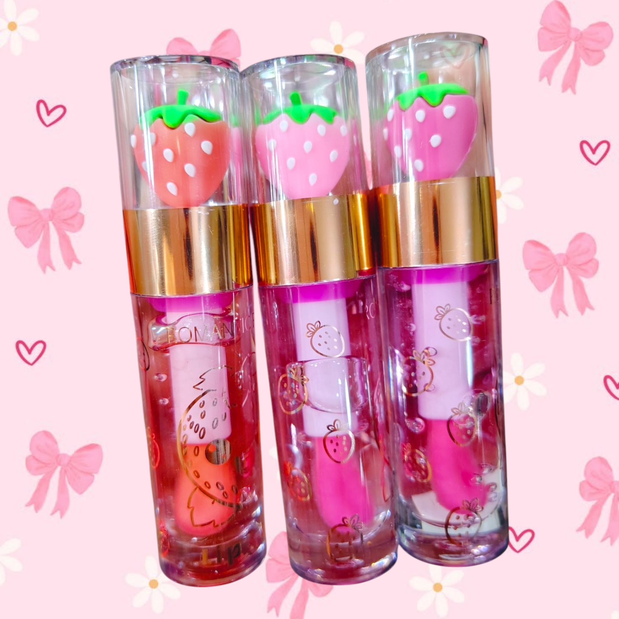 Lip gloss fresa de aplicador grueso 🍓✨