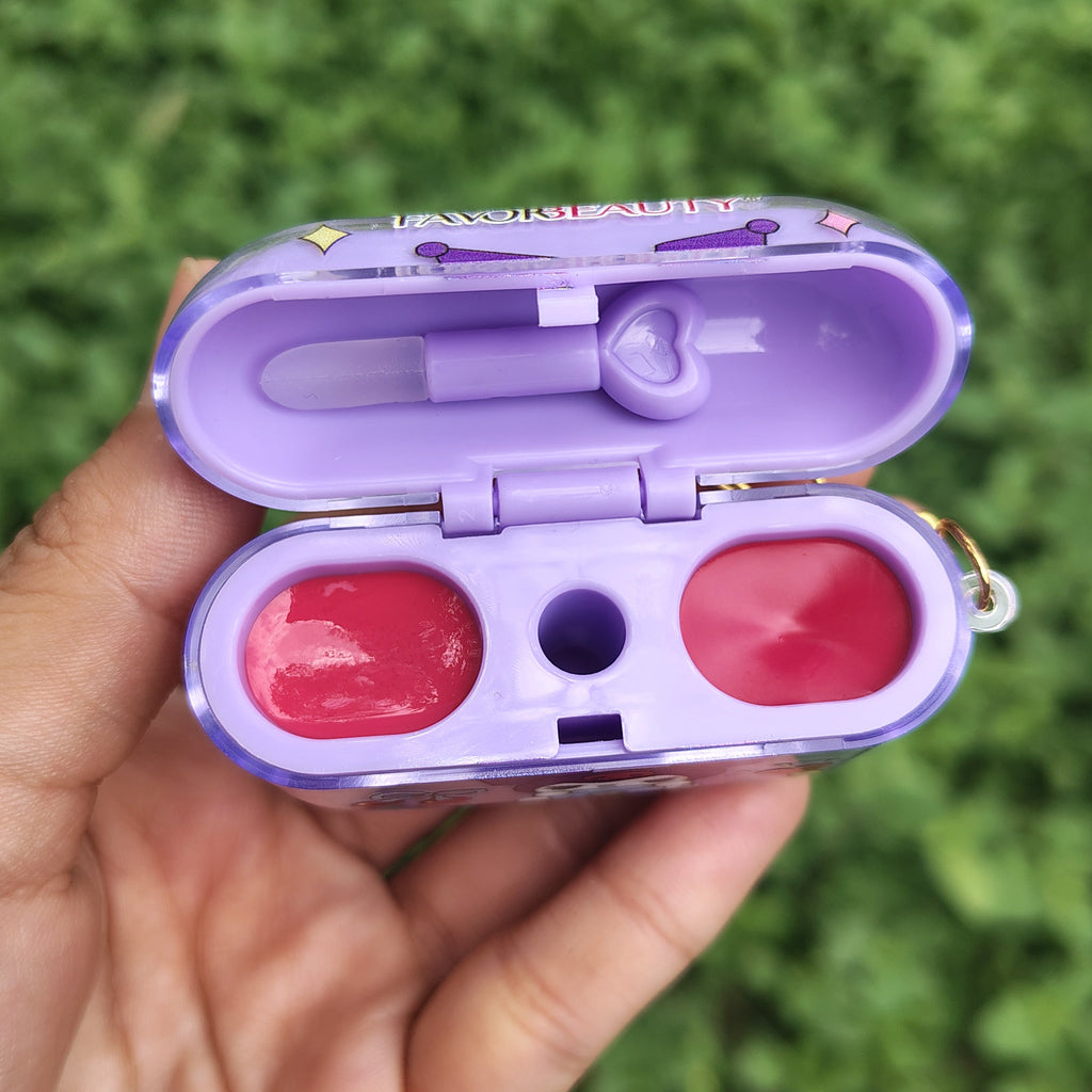 ✨💜2 en 1 Rubor + Labial en forma de audífonos Kuromi💜✨