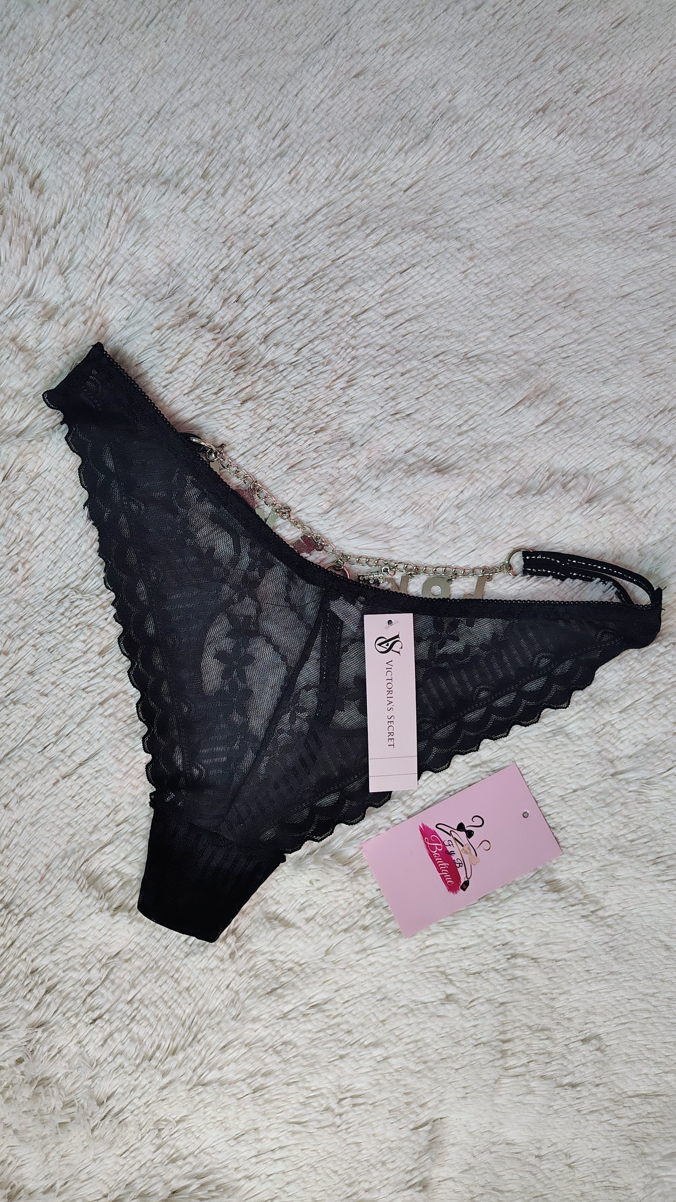 💖Tanga Victoria's Secret de encaje con letras colgantes atrás 😍💗