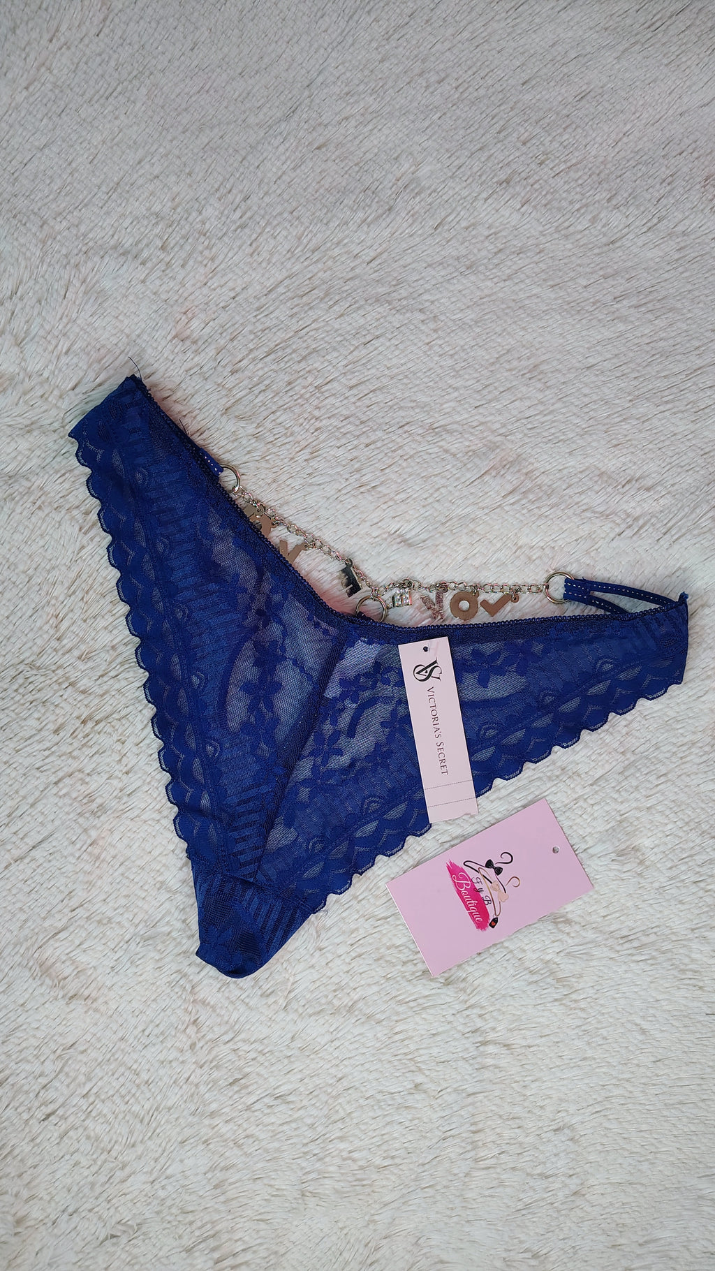 💖Tanga Victoria's Secret de encaje con letras colgantes atrás 😍💗