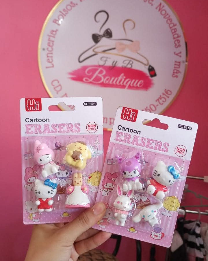 Set de 4 borradores 3D SANRIO 💗✨