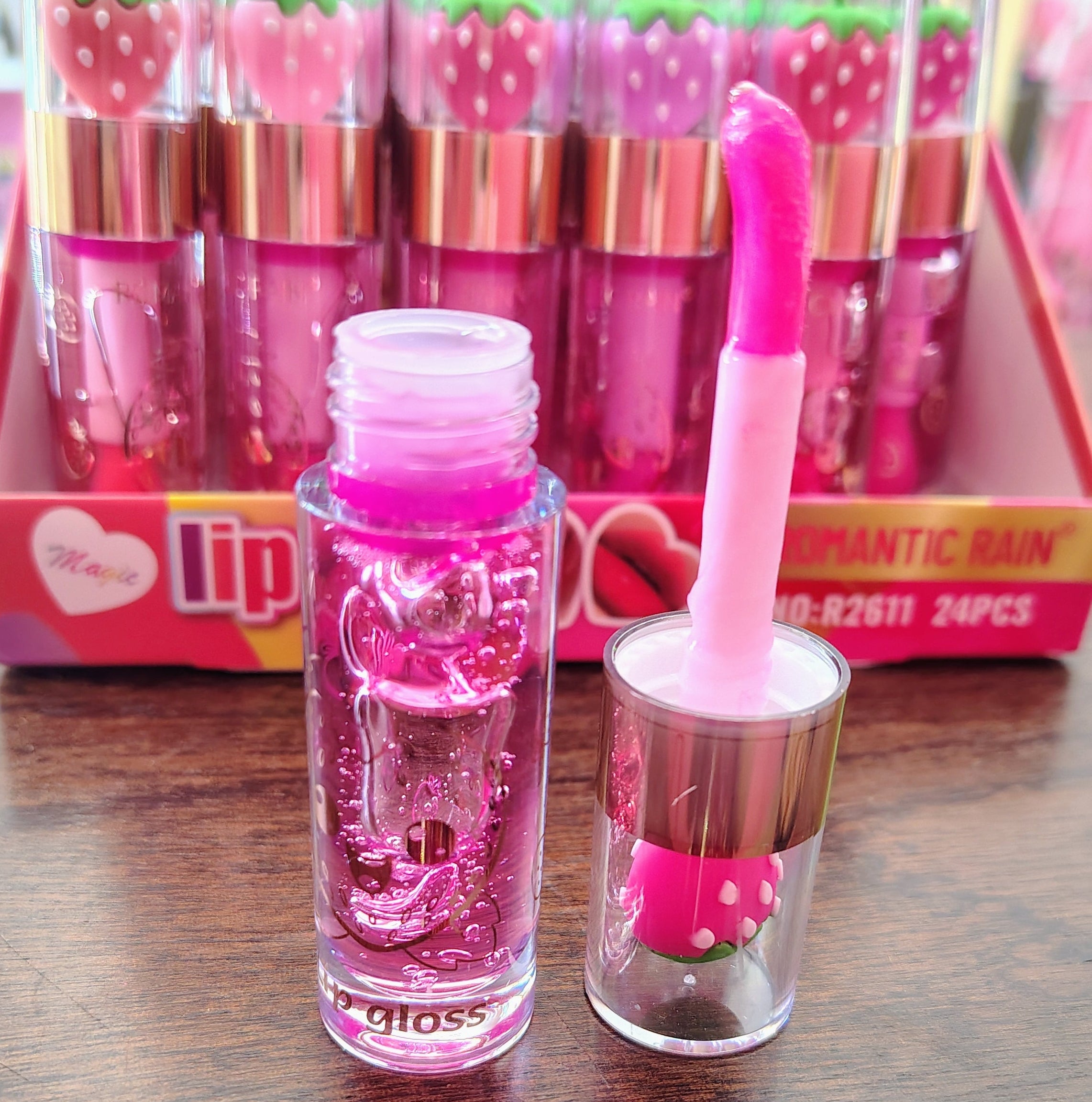 Lip gloss fresa de aplicador grueso 🍓✨