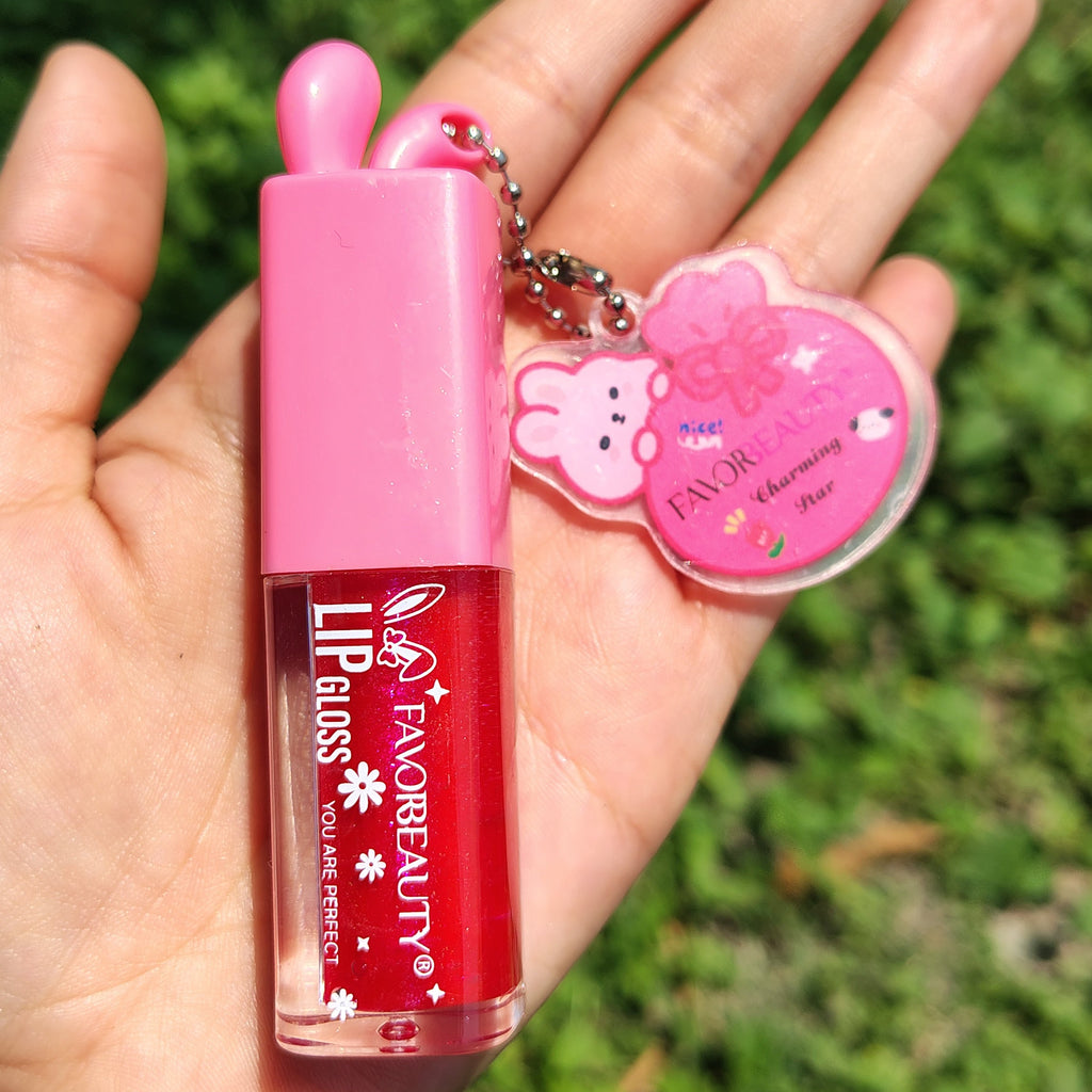 ✨💕Lipgloss conejito con llavero💕✨