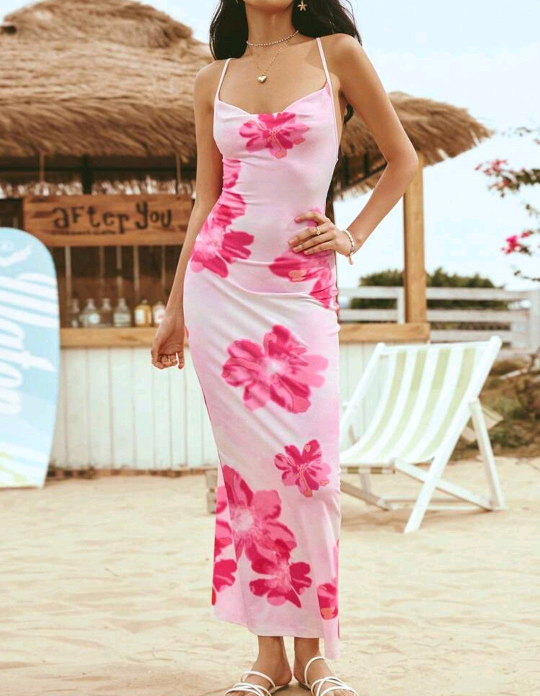 🌸Vestido casual con espalda descubierta🌸🎀