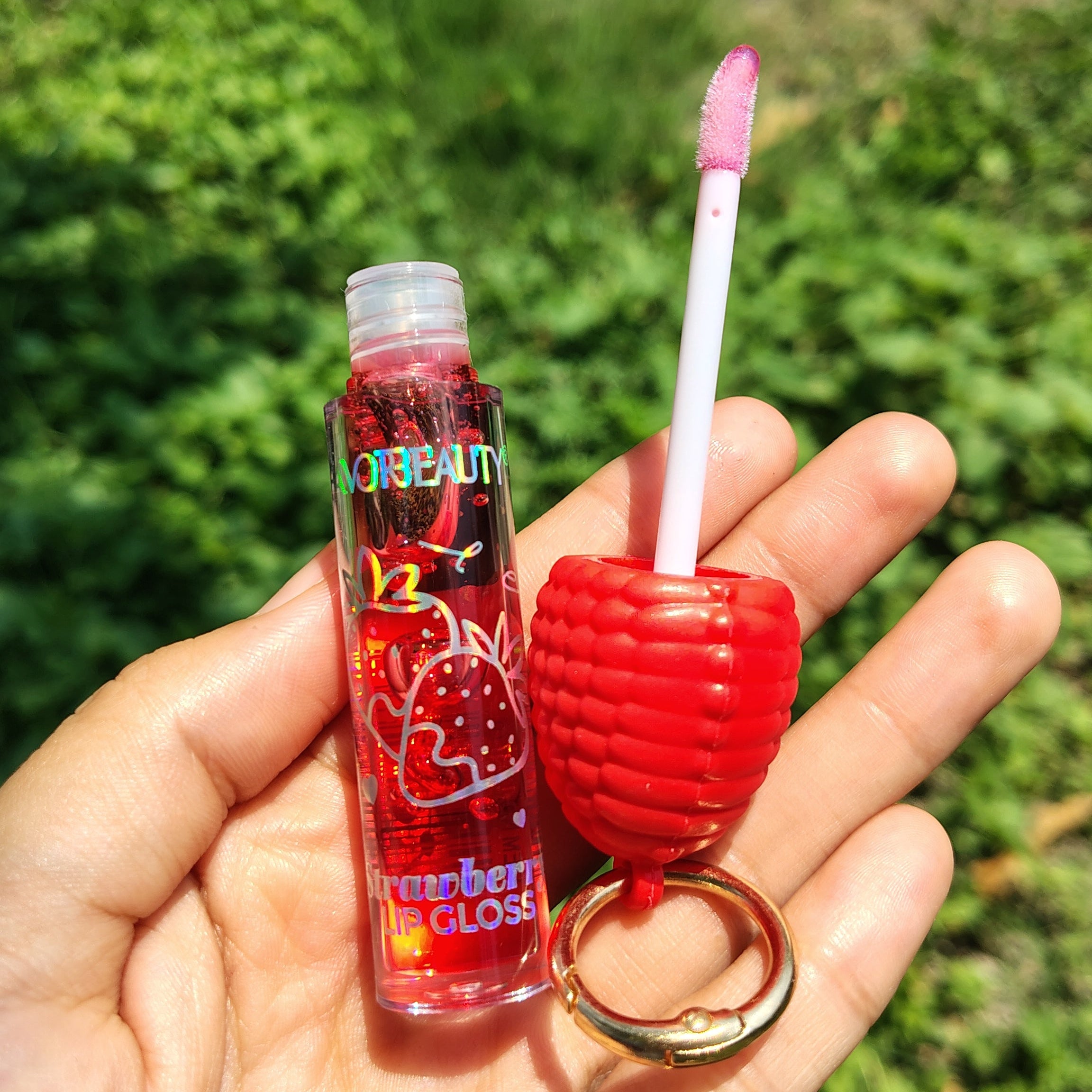 🍓Lipgloss Fresa con llavero🍓