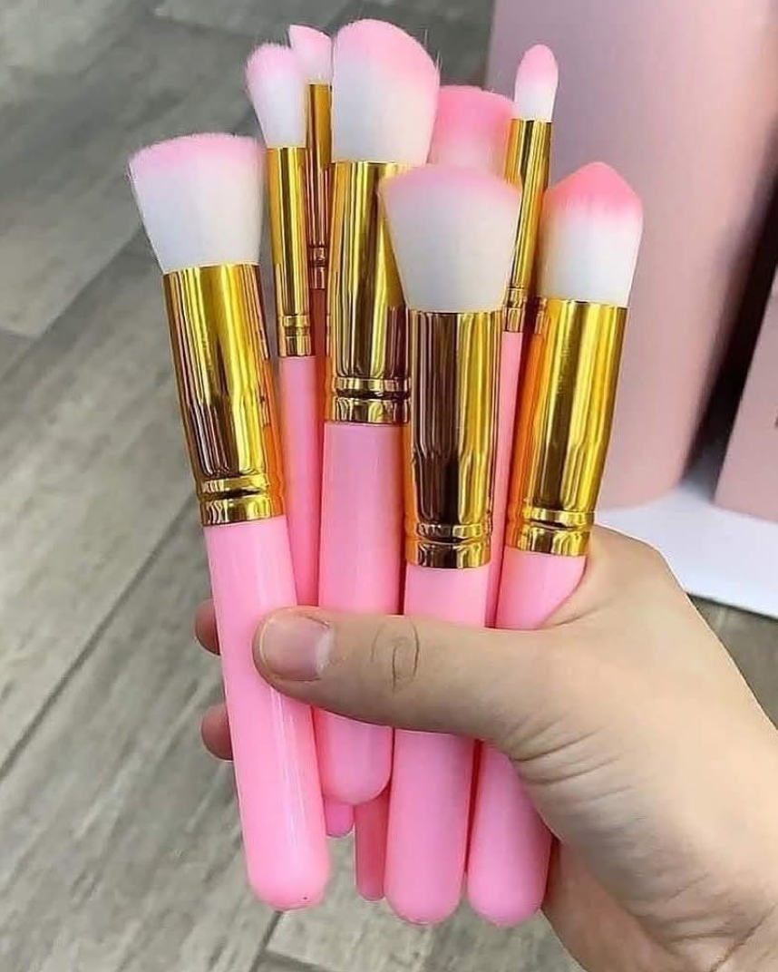 Set de 10 brochas para maquillaje ✨🌷