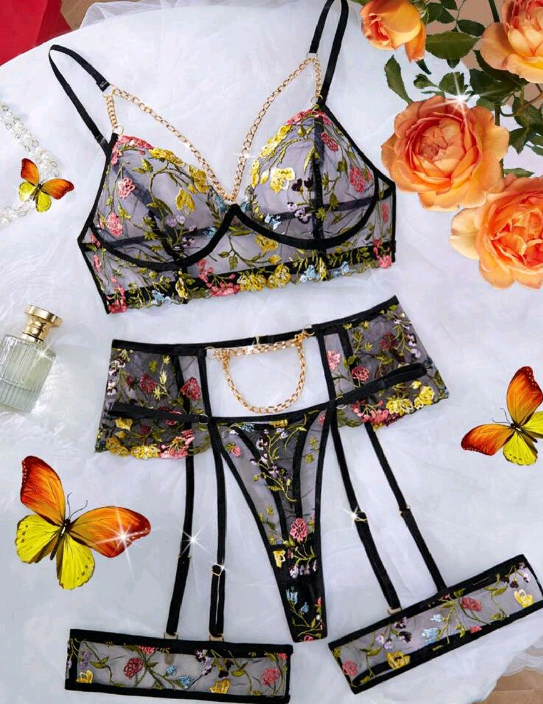 🦋 Lencería | Set De encaje Floral 💐