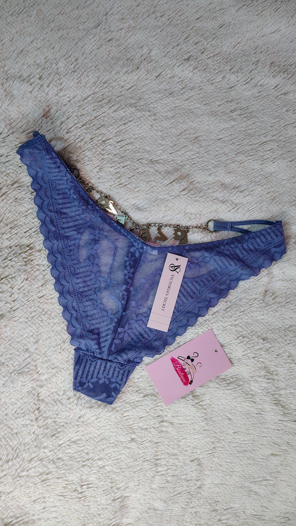 💖Tanga Victoria's Secret de encaje con letras colgantes atrás 😍💗