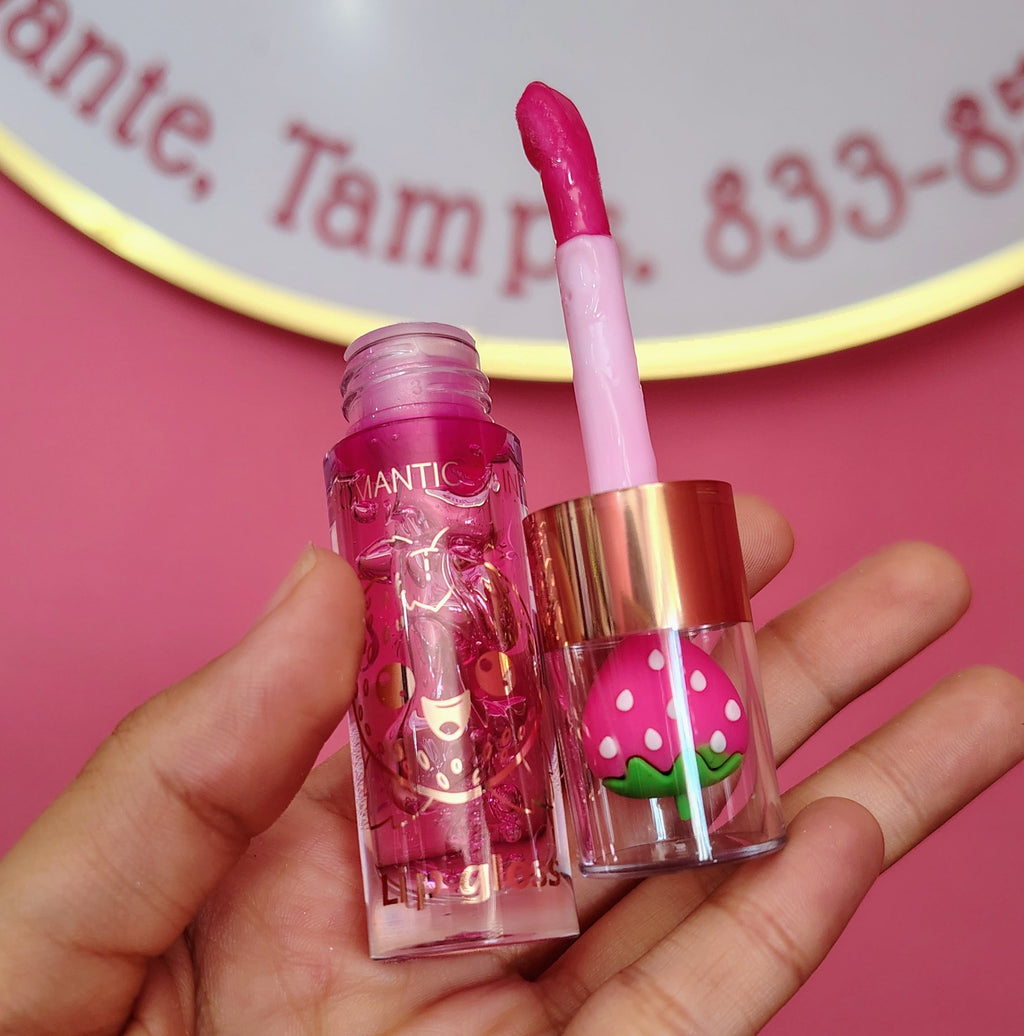Lip gloss fresa de aplicador grueso 🍓✨