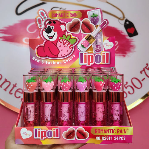 Lip gloss fresa de aplicador grueso 🍓✨