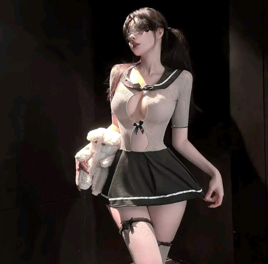✨ Lencería| Set Colegiala con medias✨