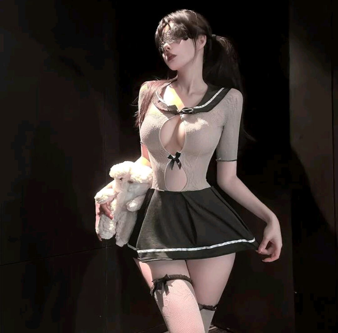 ✨ Lencería| Set Colegiala con medias✨