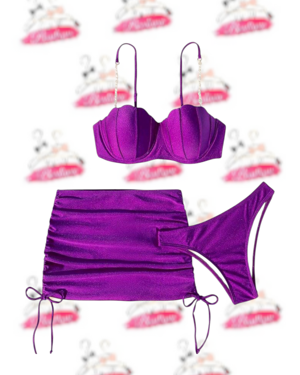 💜Traje de Baño Morado 3 pzas. 💜