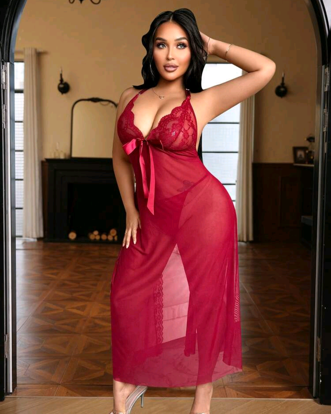 Lencería Curvy | Maxi Vestido con escote halter💋🔥