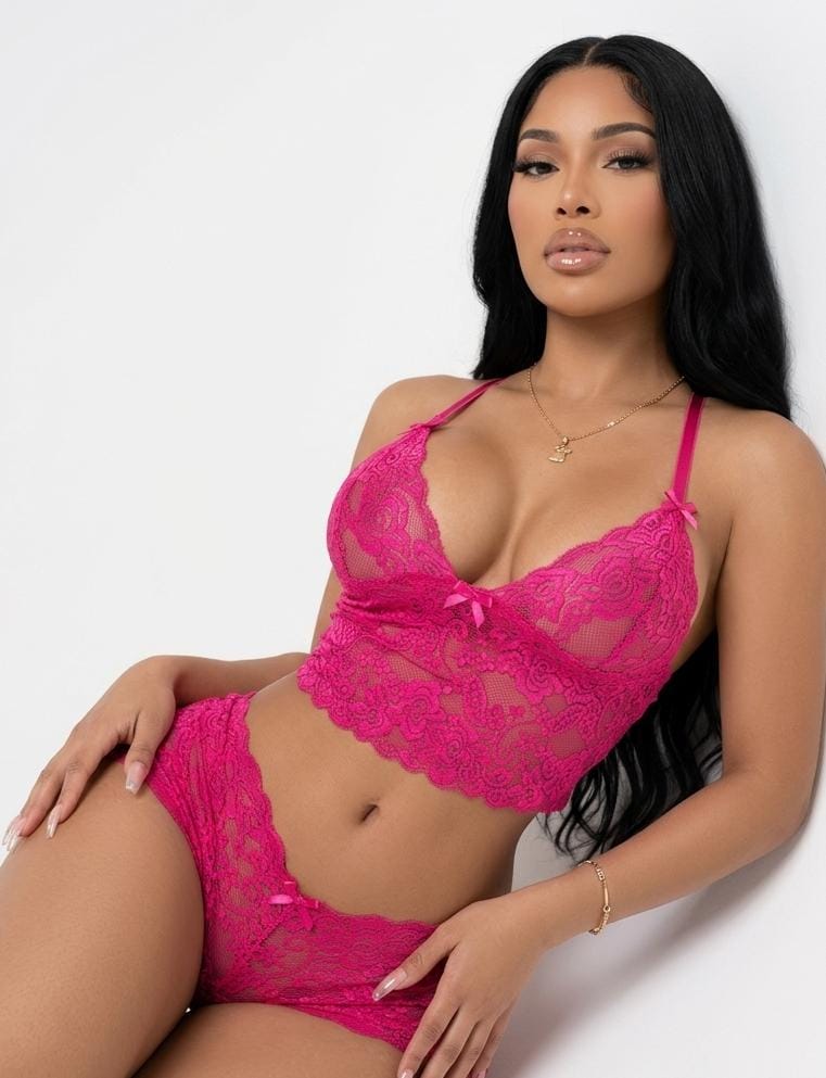 Coordinado Rosa de encaje 💕✨