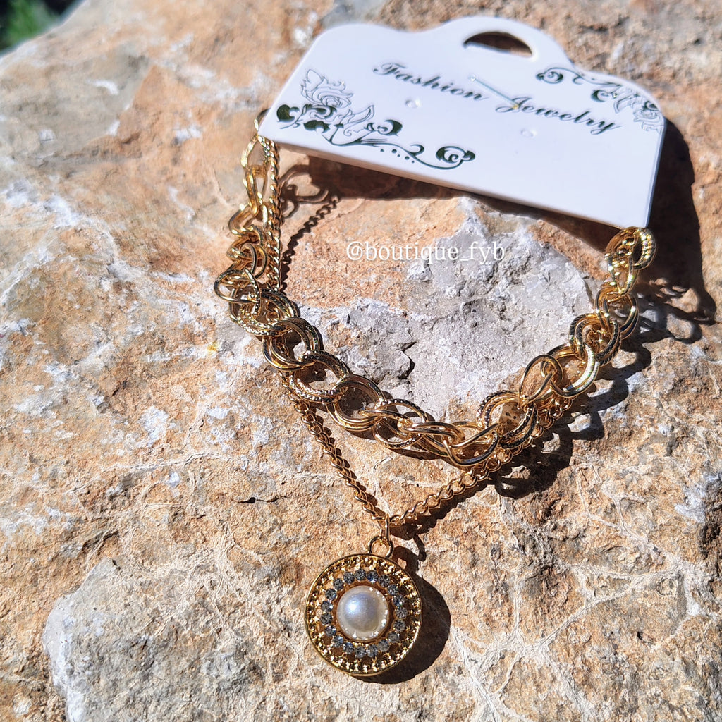 Pulsera de cadena doble con dije💕
