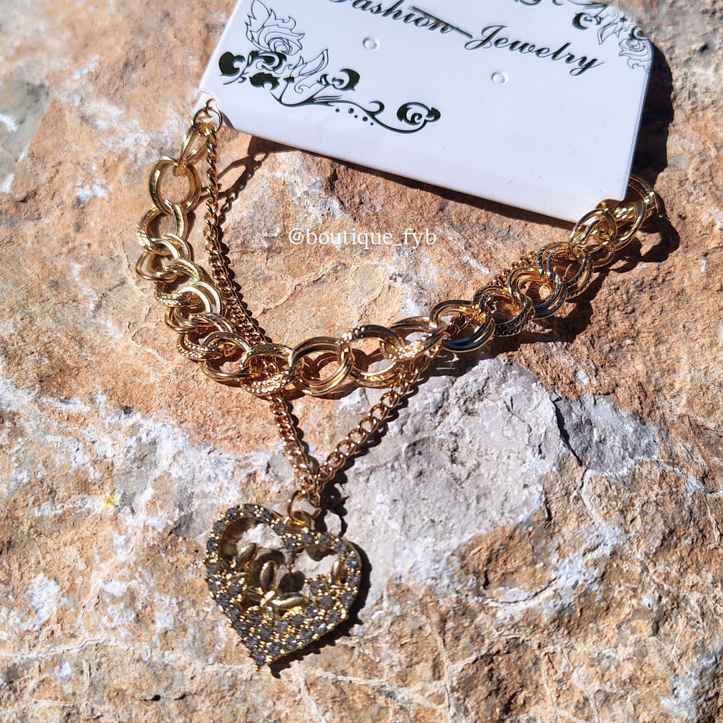 Pulsera de cadena doble con dije💕
