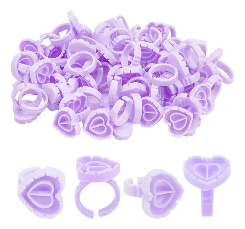 Paquete con 30 anillos para pegamento de pestañas ✨💍