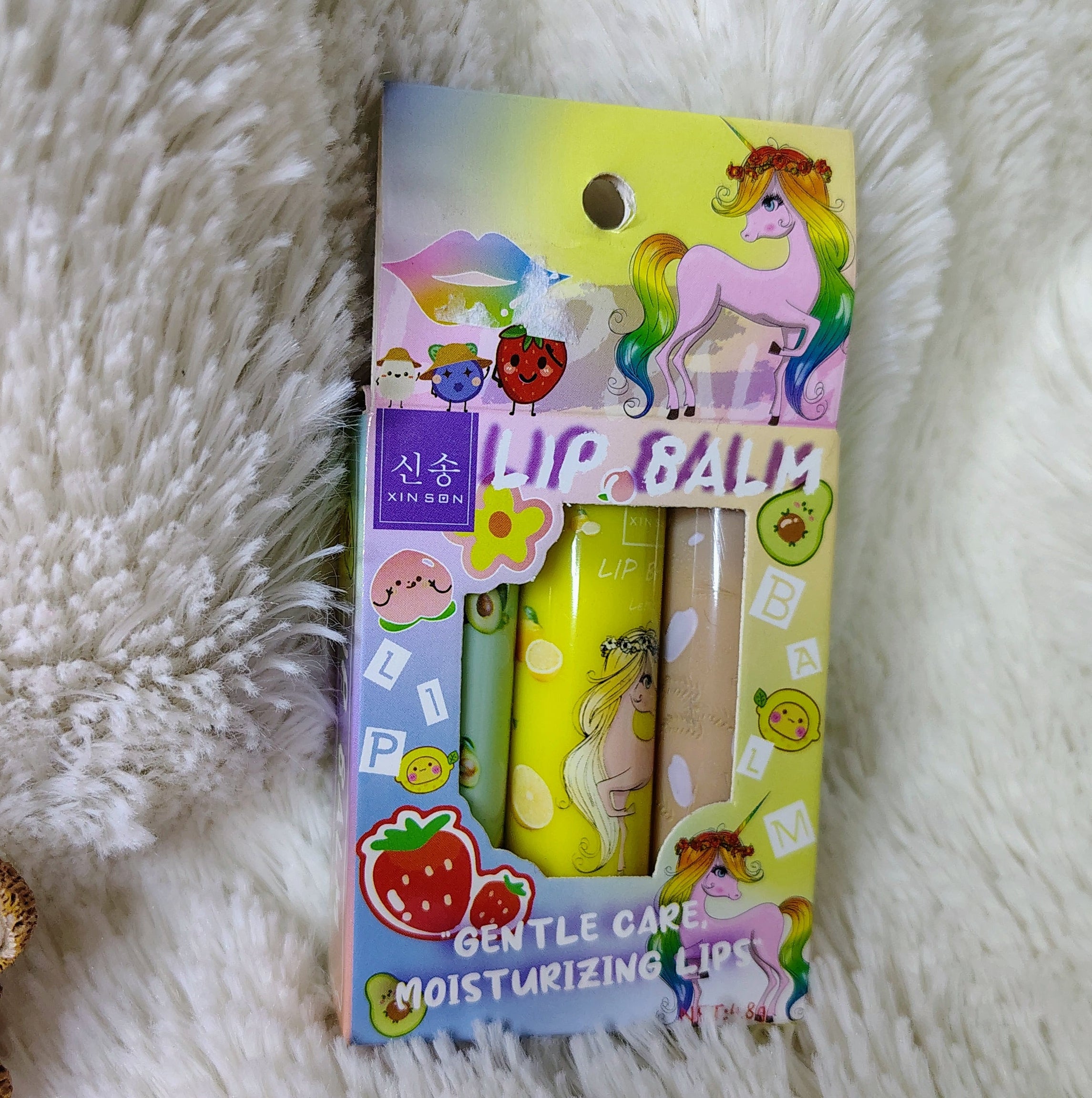 Set de 3 bálsamos de unicornio, aromas frutales 🍓🦄