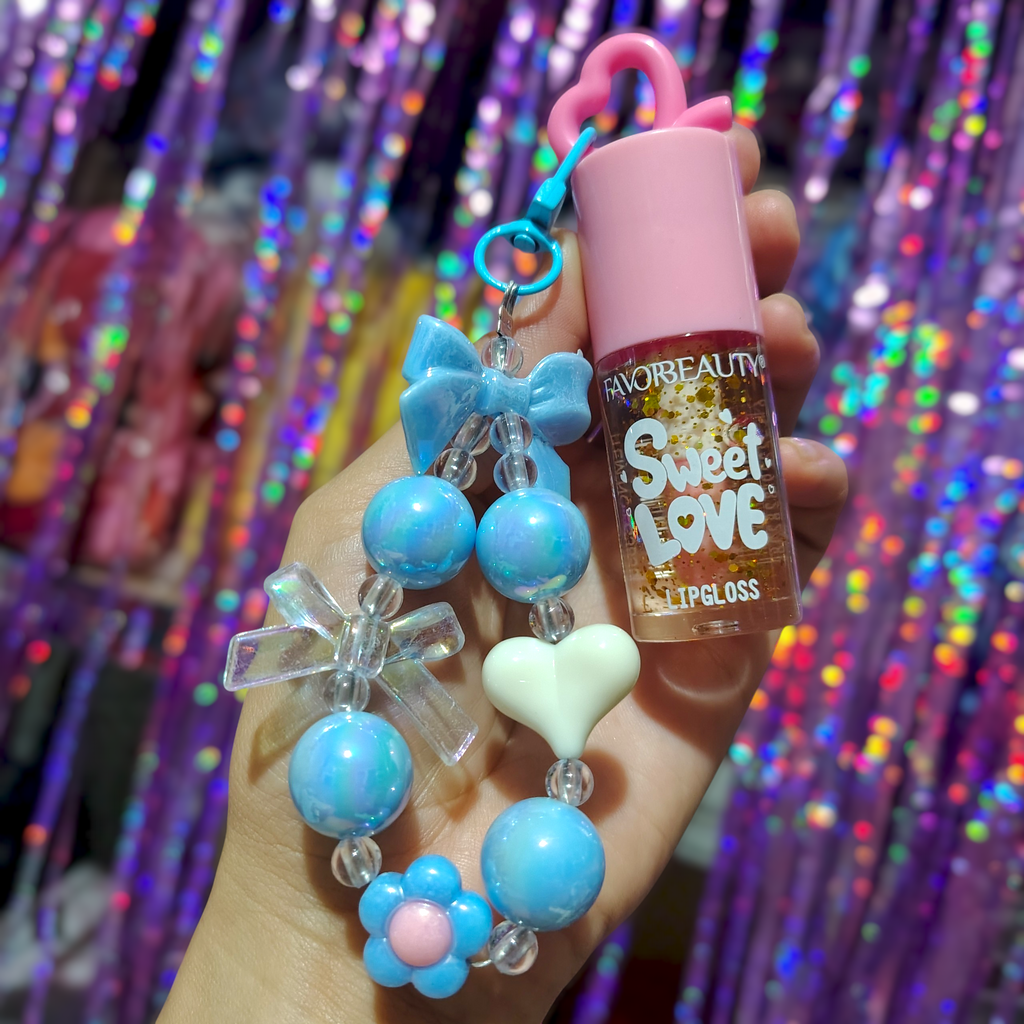 💗Lip Gloss Sweet Love de aplicador grueso con llavero kawaii💗