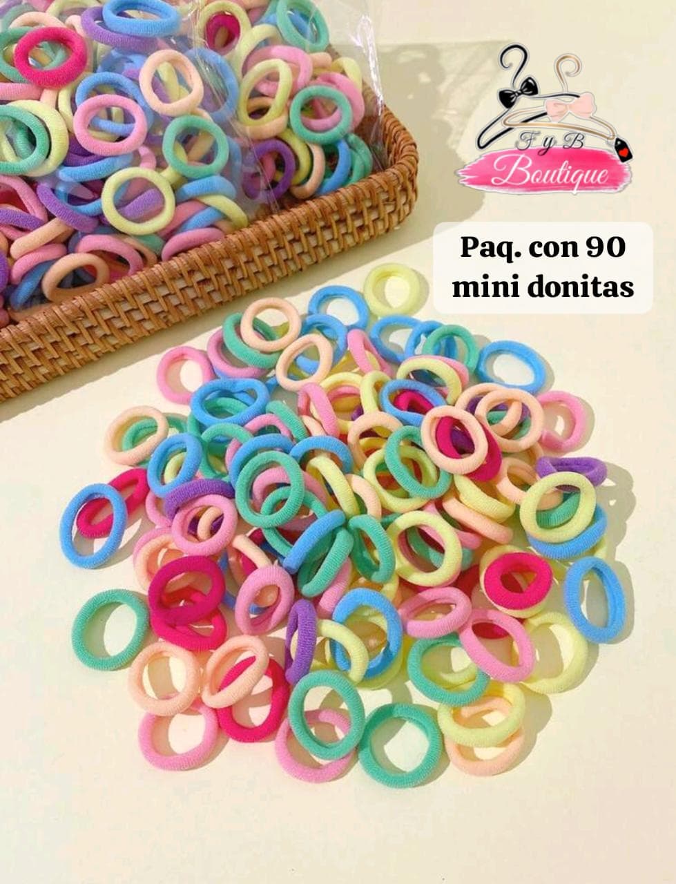 Paquete con 90 mini donitas ✨