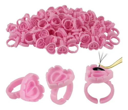 Paquete con 30 anillos para pegamento de pestañas ✨💍