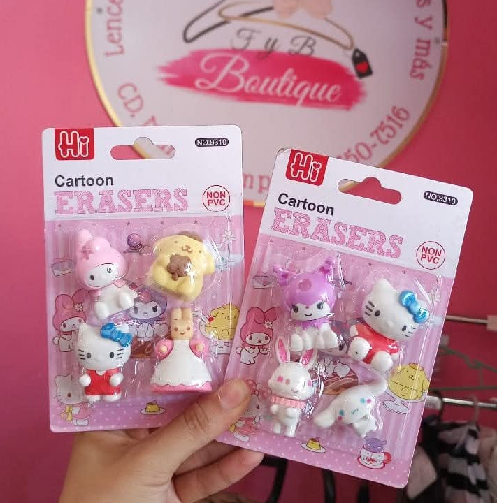 💗Set de 4 borradores 3D Sanrio✨