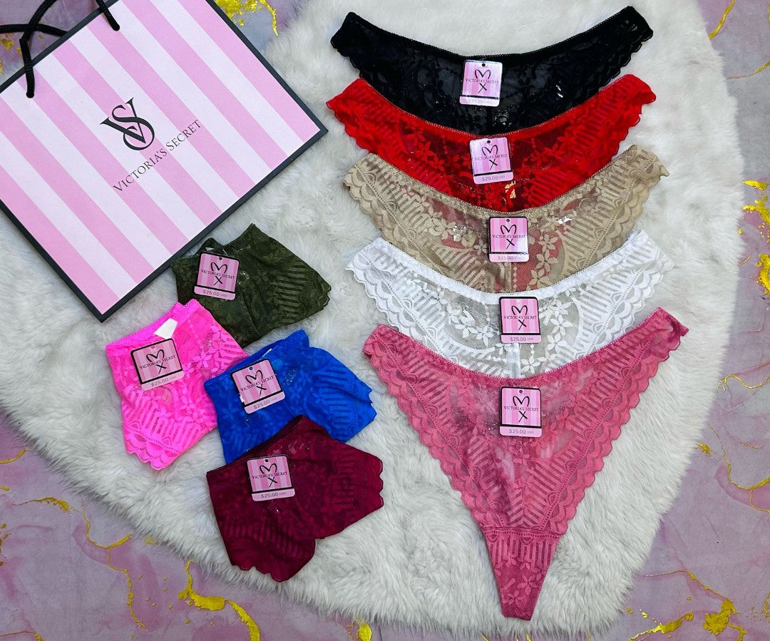 💖Tanga Victoria's Secret de encaje con letras colgantes atrás 😍💗