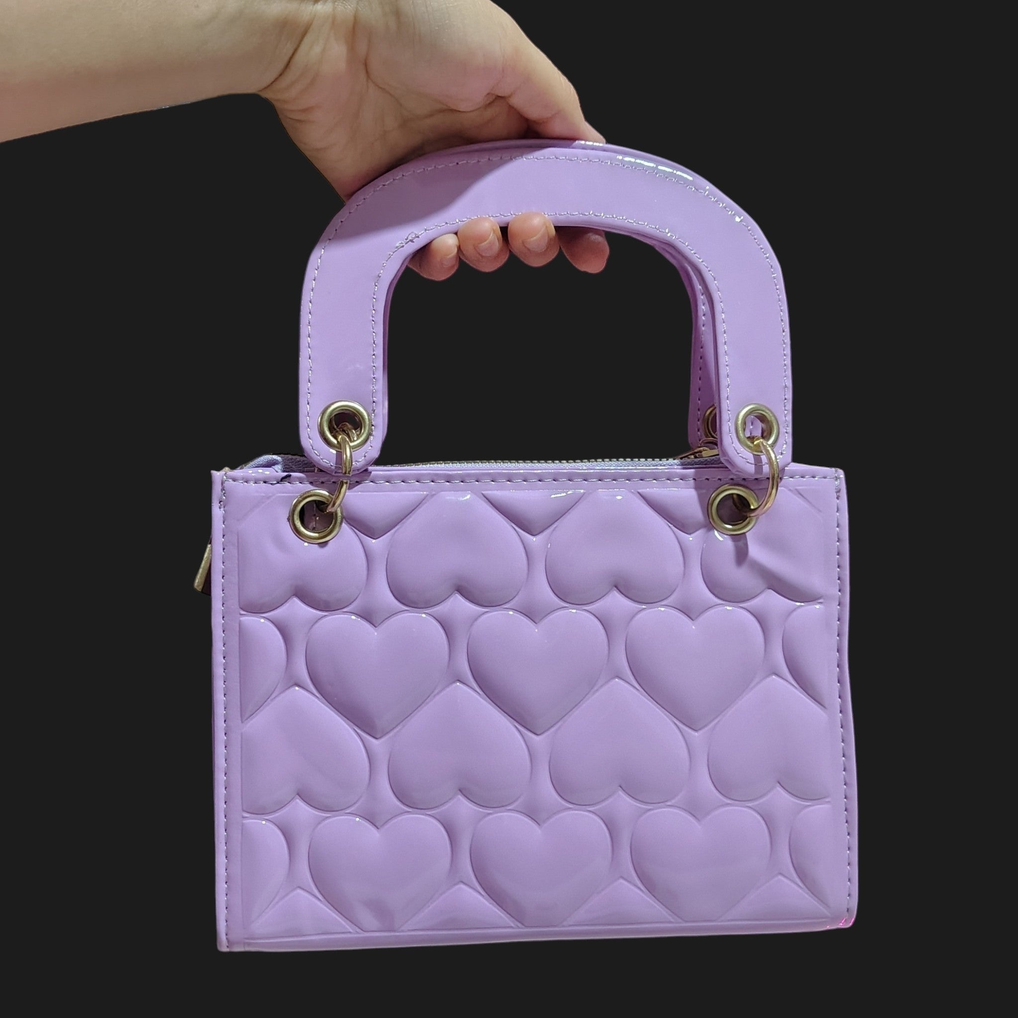 Bolsos | Crossbody lila de corazones ✨💟