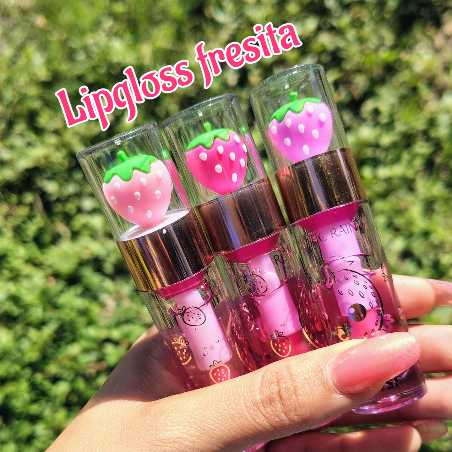 Lip gloss fresa de aplicador grueso 🍓✨